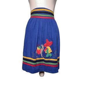 Vintage Mexican Hand Made Apron Appliqué Embroidered Hand Stitched